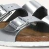Silberne Birkenstock Pantolette Arizona Met Shine
