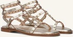 Goldfarbene Stefano Lauran Flache Sandalen 24202
