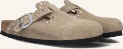 Taupe Birkenstock Slipper Boston Rivet